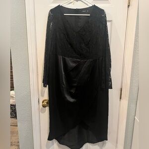 Lace dress with satin bottom